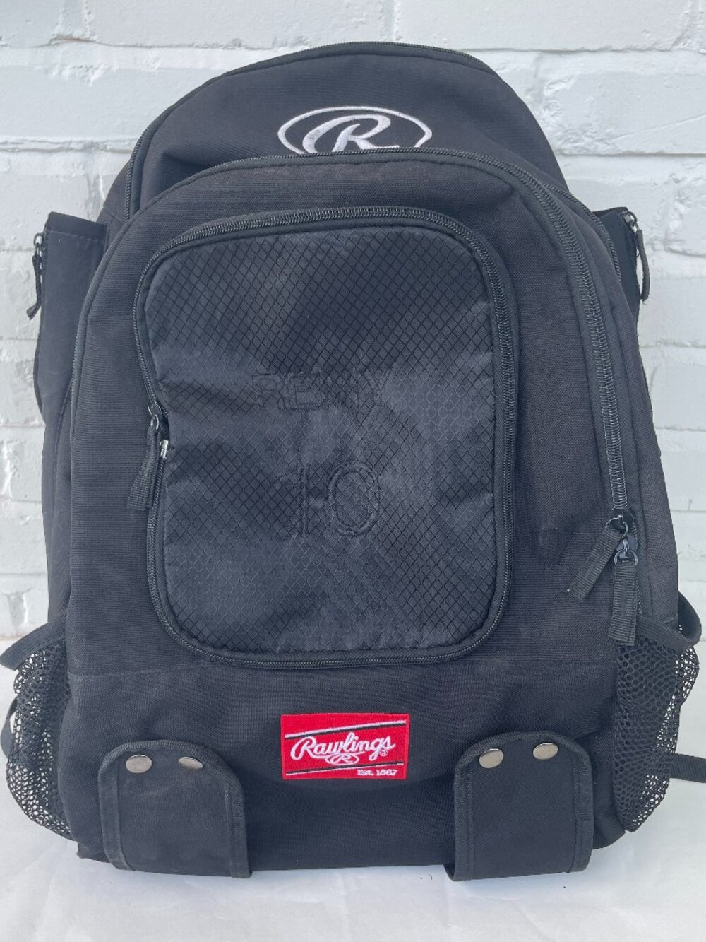 Rawlings Bomber BKPK Baseball Softball Backpack Bat Bag Black Est 1887 Equipment